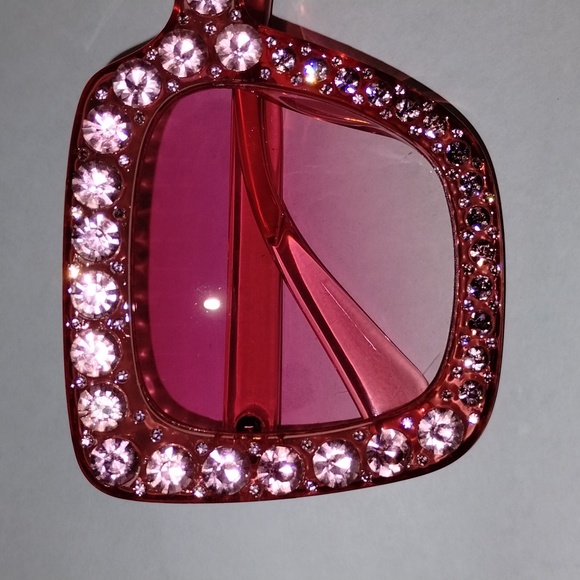 New Oversized Square Bedazzled Sunglasses - PINK (NWOT) - Picture 6 of 6